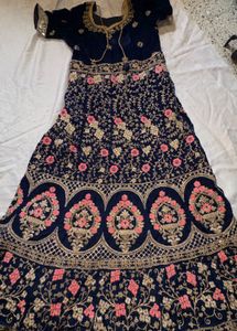 Embroidered Navy Blue Lehenga Choli