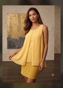 Elegant Yellow Sleeveless Top