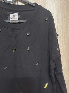 Black Embellished Sweatshirt