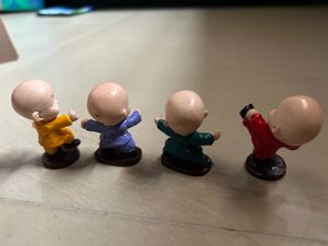 Set of 4 Cute Monk Figurines