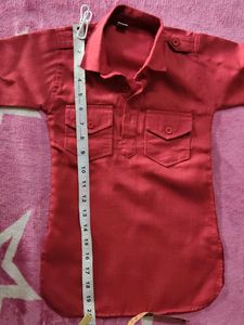 Boys' Red Kurta Pajama Set
