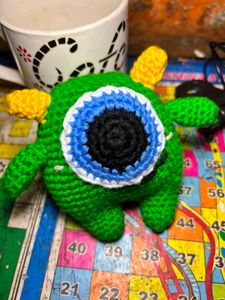 Handmade Crocheted Green Monster Toy