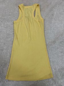Butter Yellow Henley Tank Top