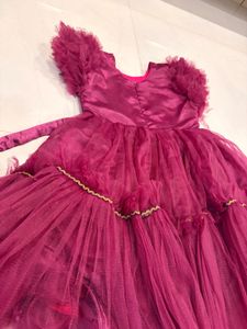 Elegant Magenta Tulle Gown