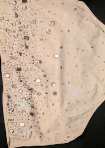 Sparkly Halter Neck Crop Top stone work
