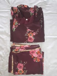 Floral Print gown with dupatta. bust Size 40in.
