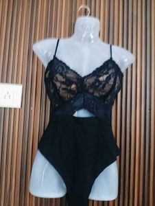 Black Lace Teddy Bodysuit