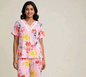 Pink Floral Pajama Set