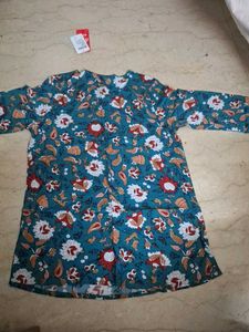 Brand new cotton Teal Floral Print Kurta