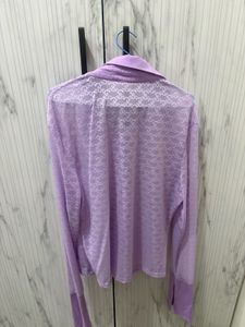 Light Purple Textured Button-Up Shirt