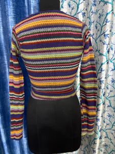 Pinteresty Colorful Striped Knit Cardigan