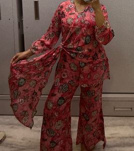 Trendy Pink Floral Cord Set