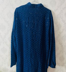 Elegant Navy Sequined Kurta
