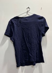 H&amp;M Embroidered Navy fitted T-Shirt