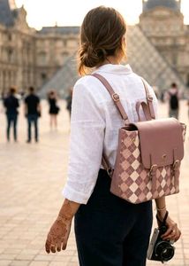 Chic Argyle Pattern Backpack🆕✨