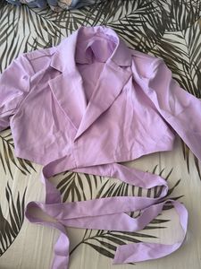 Lilac Cropped Wrap Blazer