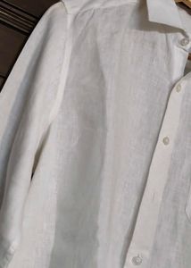 Louis Philippe Classic White Linen Long Sleeved Sh