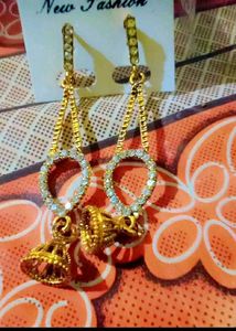 Elegant Gold Tone Dangle Earrings