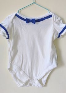 White-Blue Onesie For baby Boy