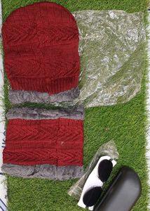 💥combo pack1 Beanie Woven Cap with Woolen Ca