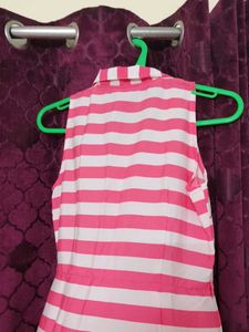 Striped Sleeveless Button-Up Dress