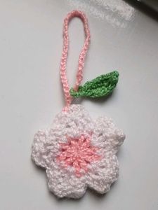 Handmade Crochet Sakura Flower keychain