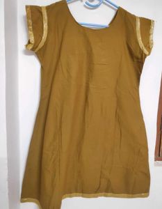 Gold and Silver Embellished Mustard Dress