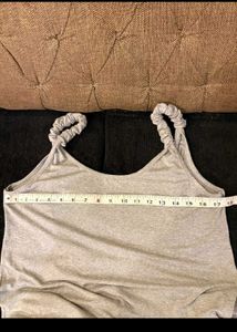 Scrunchie Strap Grey Maxi Dress