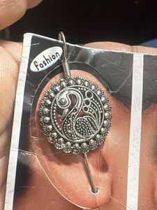 Oxidized Silver Peacock Jhumka Earrings