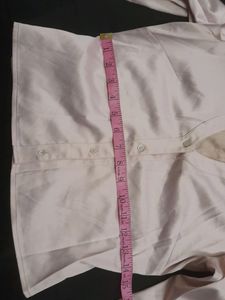 Pink Satin Crop Shirt