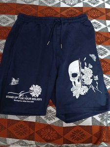 Skull & Roses Print Sweat Shorts