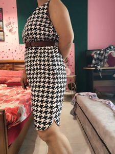 Houndstooth Sleeveless Dress