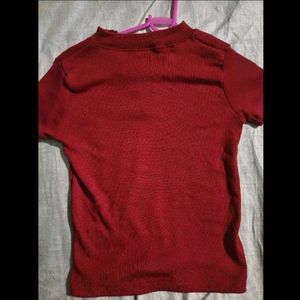 Red Ribbed Top &amp; Camo Print To
