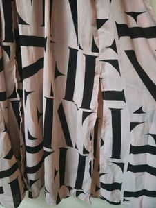 Chic Pink Maxi Dress with Black Print