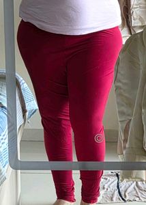 stretch crepe maroon  Leggings