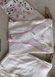 White Embroidered Kurta pant set