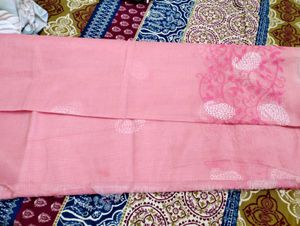 Elegant Pink Embroidered Saree