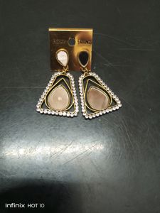 Mirror And Stone Earring