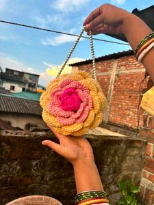 Handmade 3D  Ombre rose bag