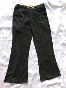 Stylish Bootcut Pants with Gold Chain Detail