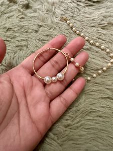 Elegant Pearl & Gold Tone Nosering