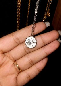 Celestial Sun &amp; Moon Pendant Necklace
