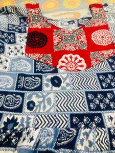 Ajrakh &amp; Jaipuri Printed Ethnic Gown