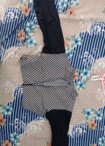 black and white checked shrug