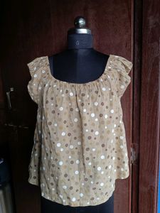 Retro Polka Dot Square Neck Top