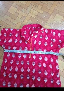 Vibrant Pink Kurti with Geometric Print
