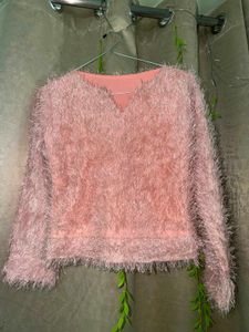 Cozy Pink Fuzzy Sweater