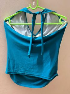 Stylish Blue Ruched Bikini Top