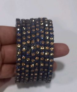 Sparkling Blue &amp; Gold Bangles Set