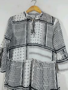 Black &amp; White Printed Dress (Women's)